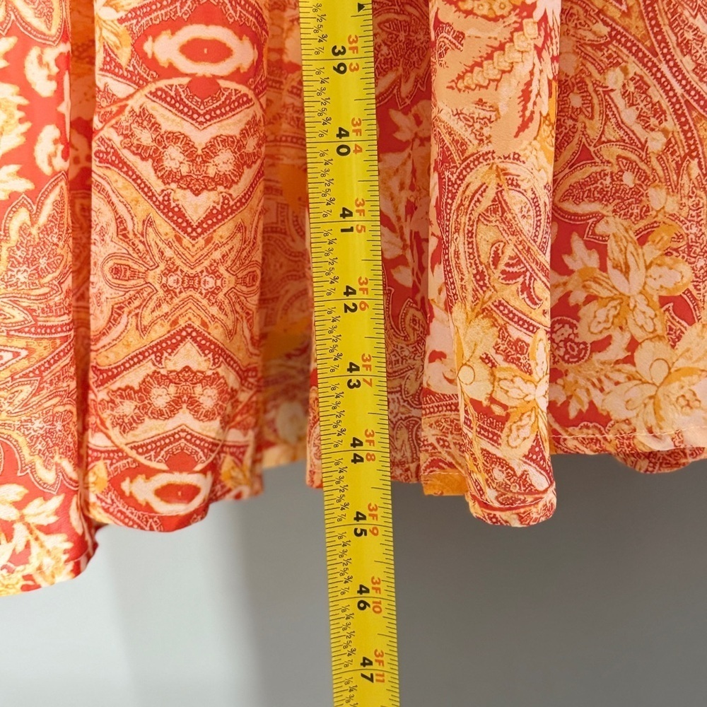 Flying‎ Tomato Vibrant Orange Floral Maxi Dress - Size L - Picture 6 of 7